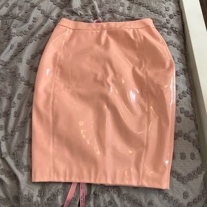 Pink patent leather pencil skirt NWT